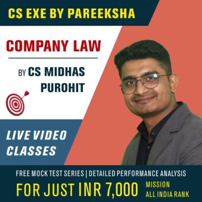 Company Law CS Executive Live Video Classes by Pareeksha