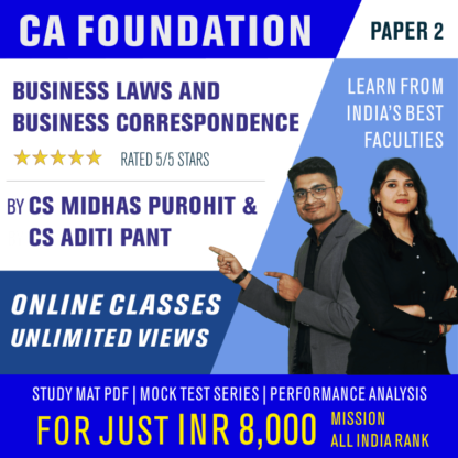 CA Foundation Paper 2 Business Laws & Business Correspondence Online Classes by Pareeksha