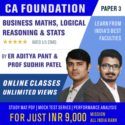 CA Foundation Paper 3 Business Maths Logical Reasoning & Stats Online Classes by Pareeksha