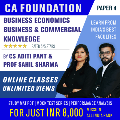 CA Foundation Paper 4 Business Economics and Business & Commercial Knowledge Online Classes by Pareeksha