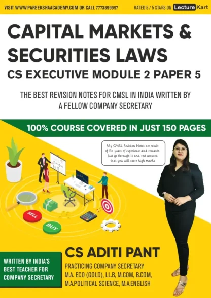 CMSL Quick Revision Notes for CS Executive New Syllabus Exam 2024 by CS Aditi Pant Cover Page - LectureKart