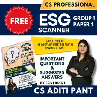Environmental Social and Governance (ESG) CS Professional - Important Questions & Suggested Answers Free PDF by CS Aditi Pant