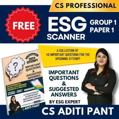 Environmental Social and Governance (ESG) CS Professional - Important Questions & Suggested Answers Free PDF by CS Aditi Pant