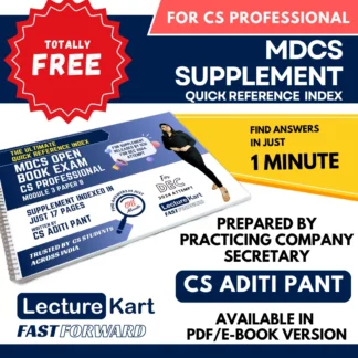 MDCS Quick Reference Index for CS Professional December 2024 ICSI Supplement by CS Aditi Pant - LectureKart