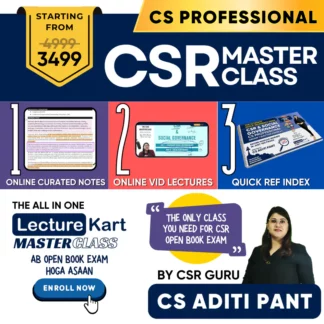 The CORPORATE SOCIAL RESPONSIBILITY (CSR) & GOVERNANCE Masterclass for CS Professional Group 1 Paper 4-1 by CS Aditi Pant - LectureKart