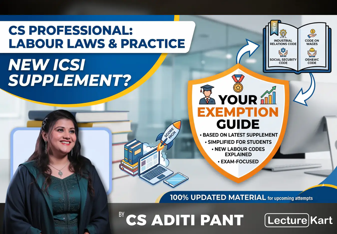 CS Professional Labour Laws New ICSI Supplement Refernce Index by CS Aditi Pant - LectureKart